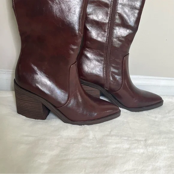 NWT STEVE MADDEN DEXTRA KNEE HIGH BOOTS POINTED TOE IN BROWN SIZE 7 - Picture 9 of 13